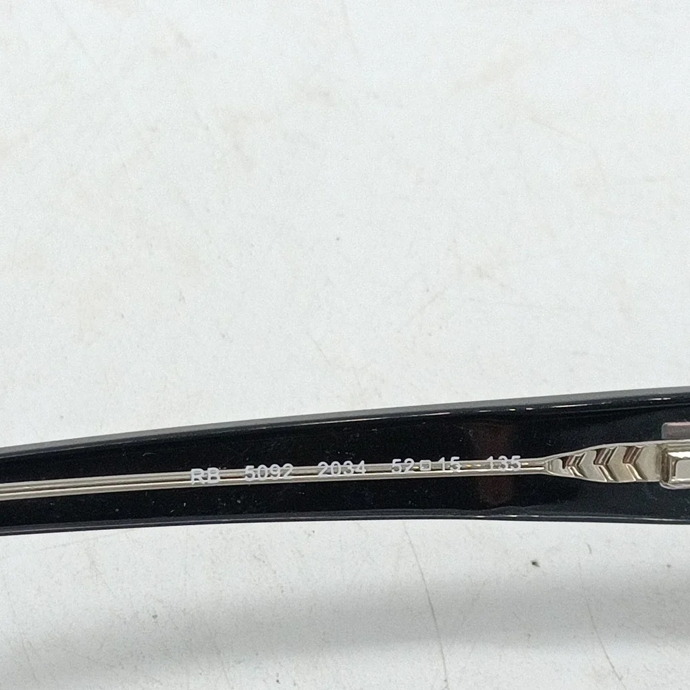 Ray-Ban RB5092 2034 Black Clear Rectangular 52-15-135 Full Rim Frames Only 51